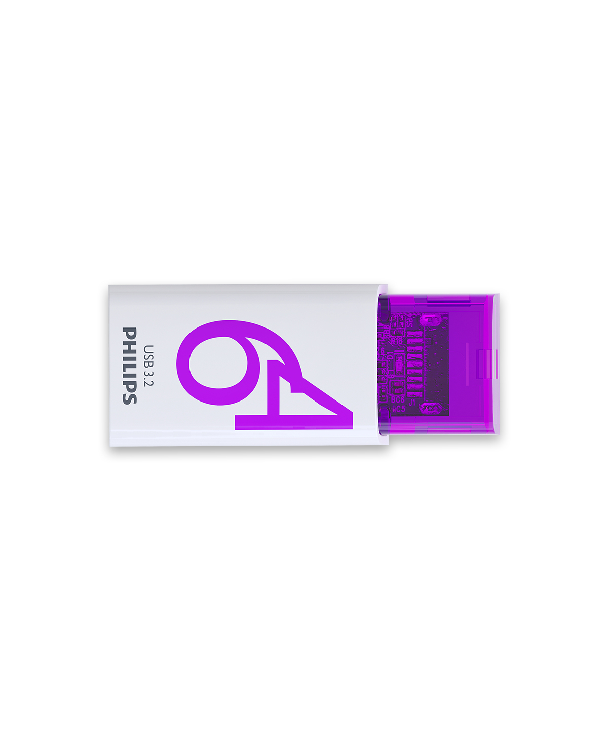 Philips Click USB-nøgle 64 GB USB Type-C 3.2 Gen 1 (3.1 Gen 1) Violet, Hvid