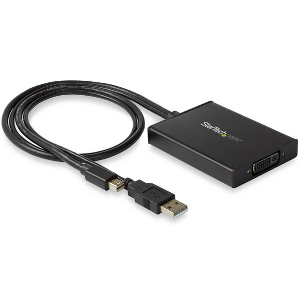 StarTech.com MDP2DVID2 videokabel adapter 0,358 m Mini DisplayPort + USB Type-A DVI-I Sort