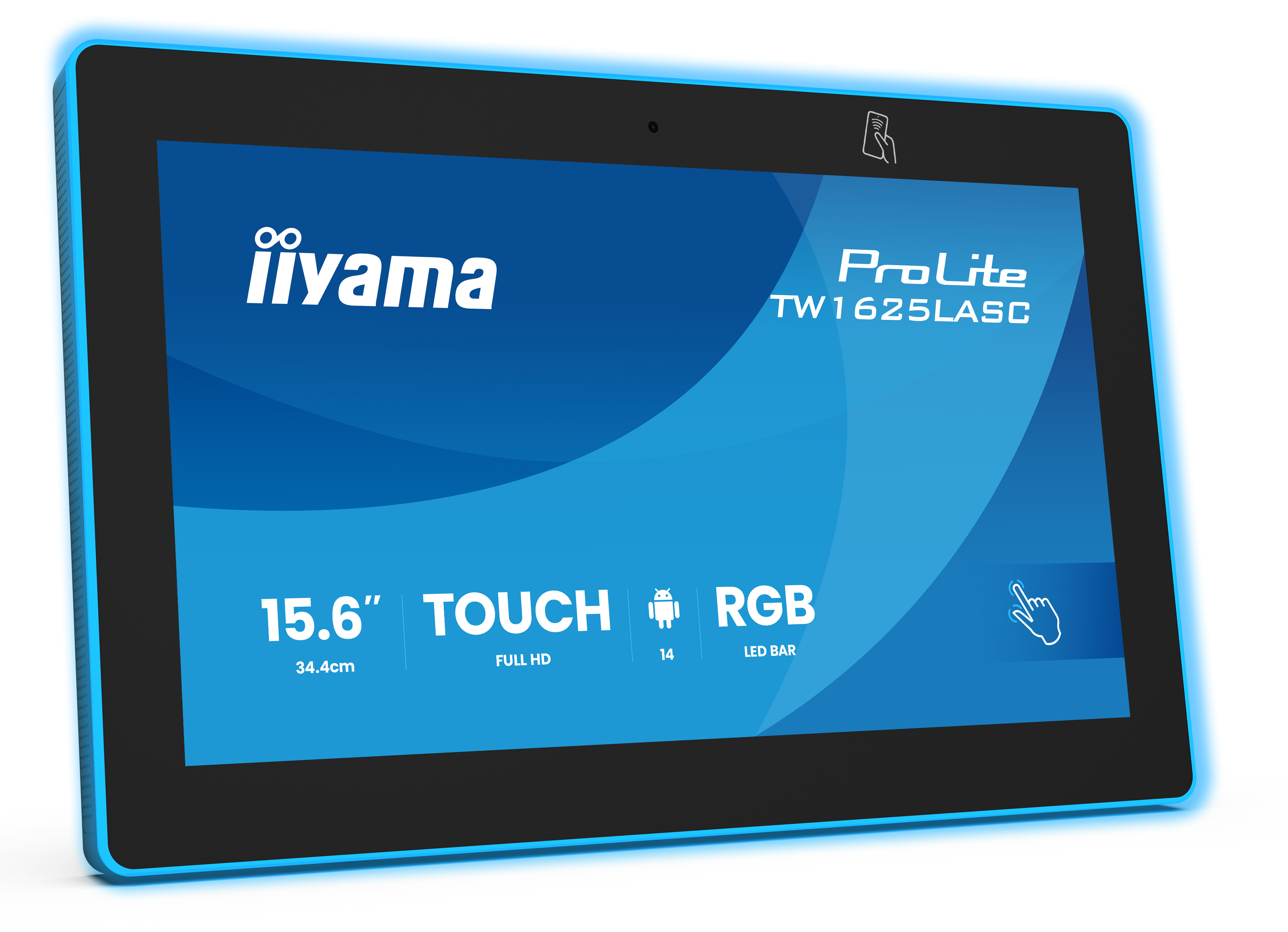 iiyama TW1625LASC-B3PNR skilte display Interaktivt fladpanel 39,6 cm (15.6") LED Wi-Fi 450 cd/m² Fuld HD Sort Berøringsskærm Indbygget processer Android 24/7