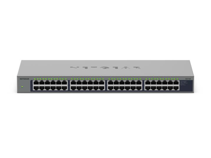 NETGEAR GS748 Ikke administreret Gigabit Ethernet (10/100/1000) Strøm over Ethernet (PoE) Grå