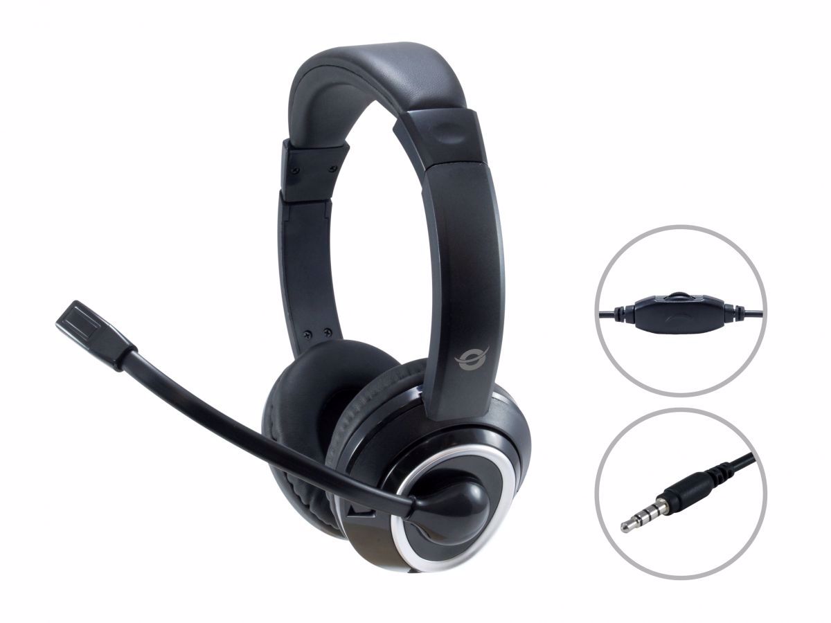 Conceptronic POLONA02B hovedtelefoner/headset Ledningsført Spil Sort