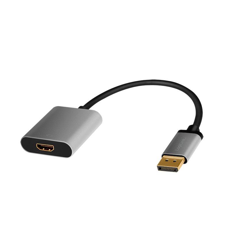 LogiLink CDA0108 videokabel adapter 0,15 m DisplayPort HDMI Sort, Grå