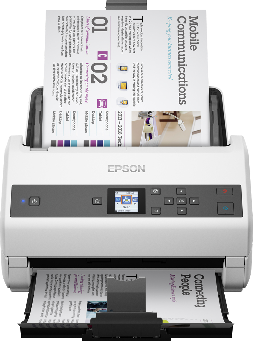 Epson WorkForce DS-870 Skanner med papir-tilførsel 600 x 600 dpi A4 Grå, Hvid