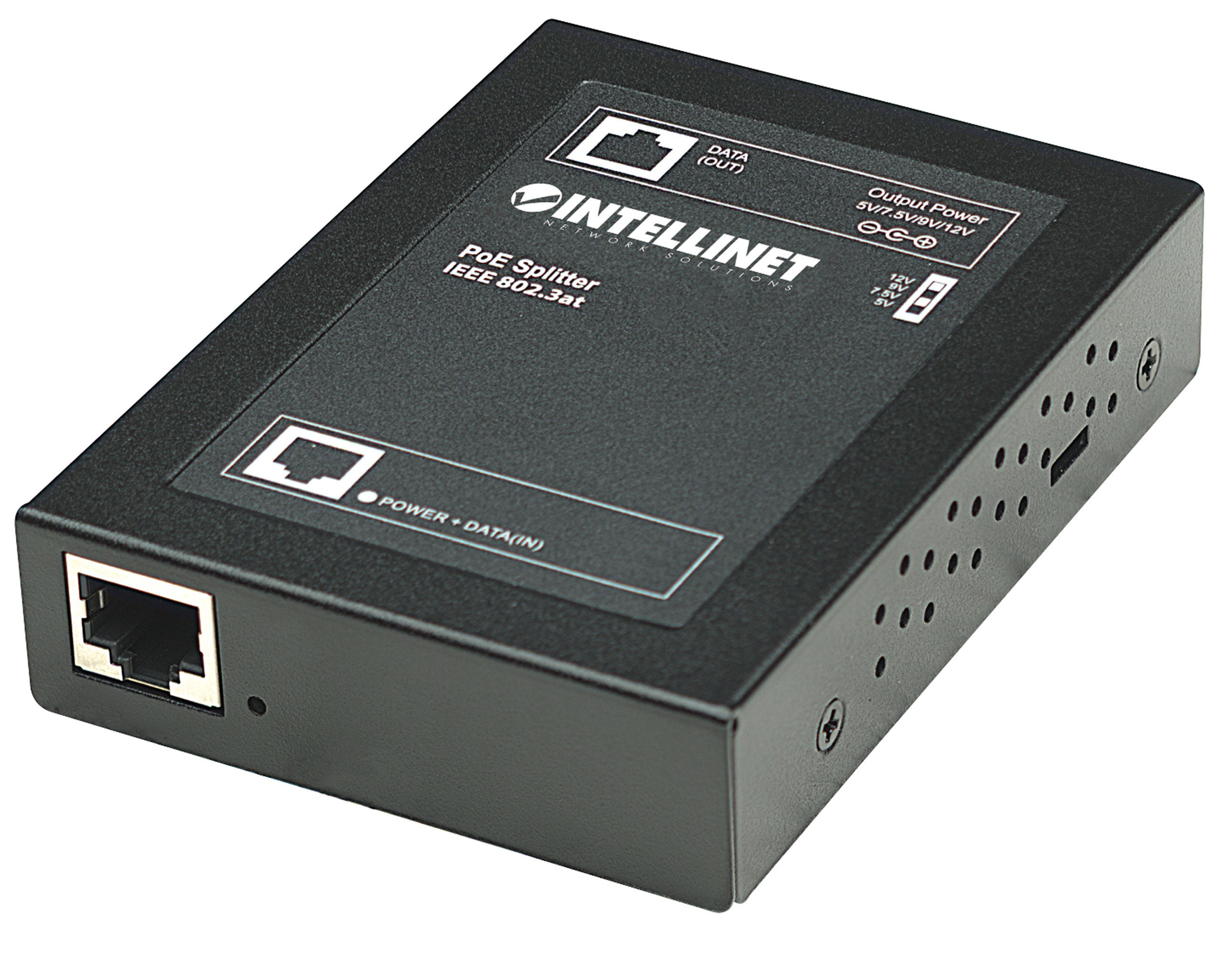 Intellinet 560443 netværks-splitter Strøm over Ethernet (PoE) Sort