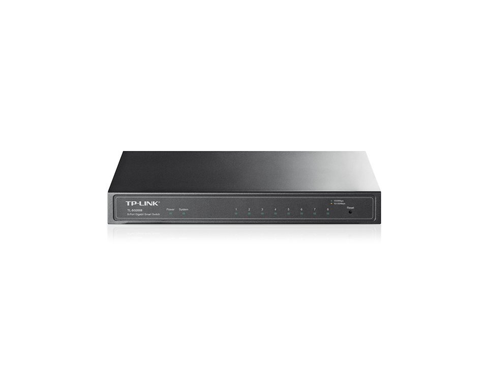 TP-Link JetStream TL-SG2008 netværksswitch Administreret L2/L2+ Gigabit Ethernet (10/100/1000) Sort
