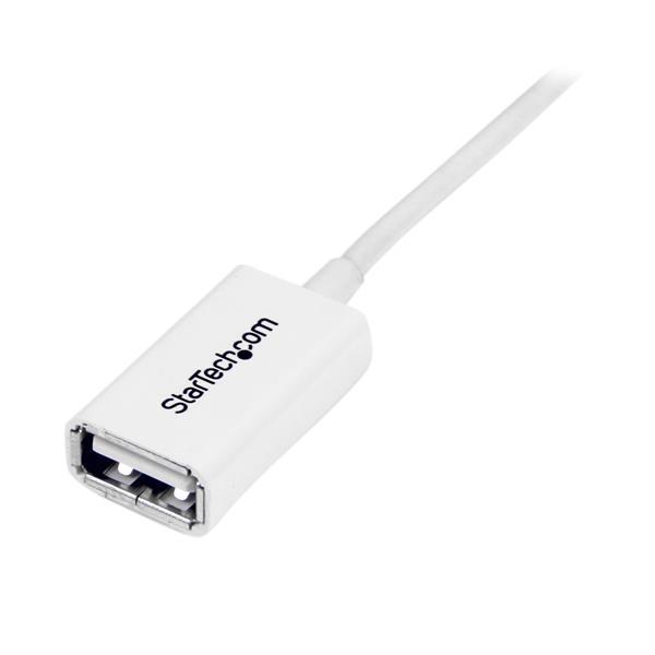 StarTech.com USBEXTPAA1MW USB-kabel USB 2.0 1 m USB A Hvid