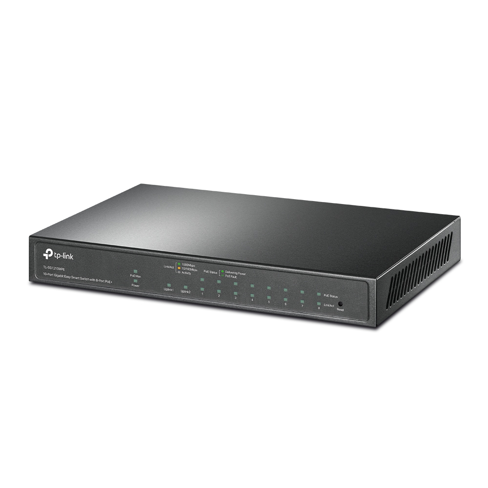 TP-Link TL-SG1210MPE netværksswitch Administreret L2 Gigabit Ethernet (10/100/1000) Strøm over Ethernet (PoE) Sort