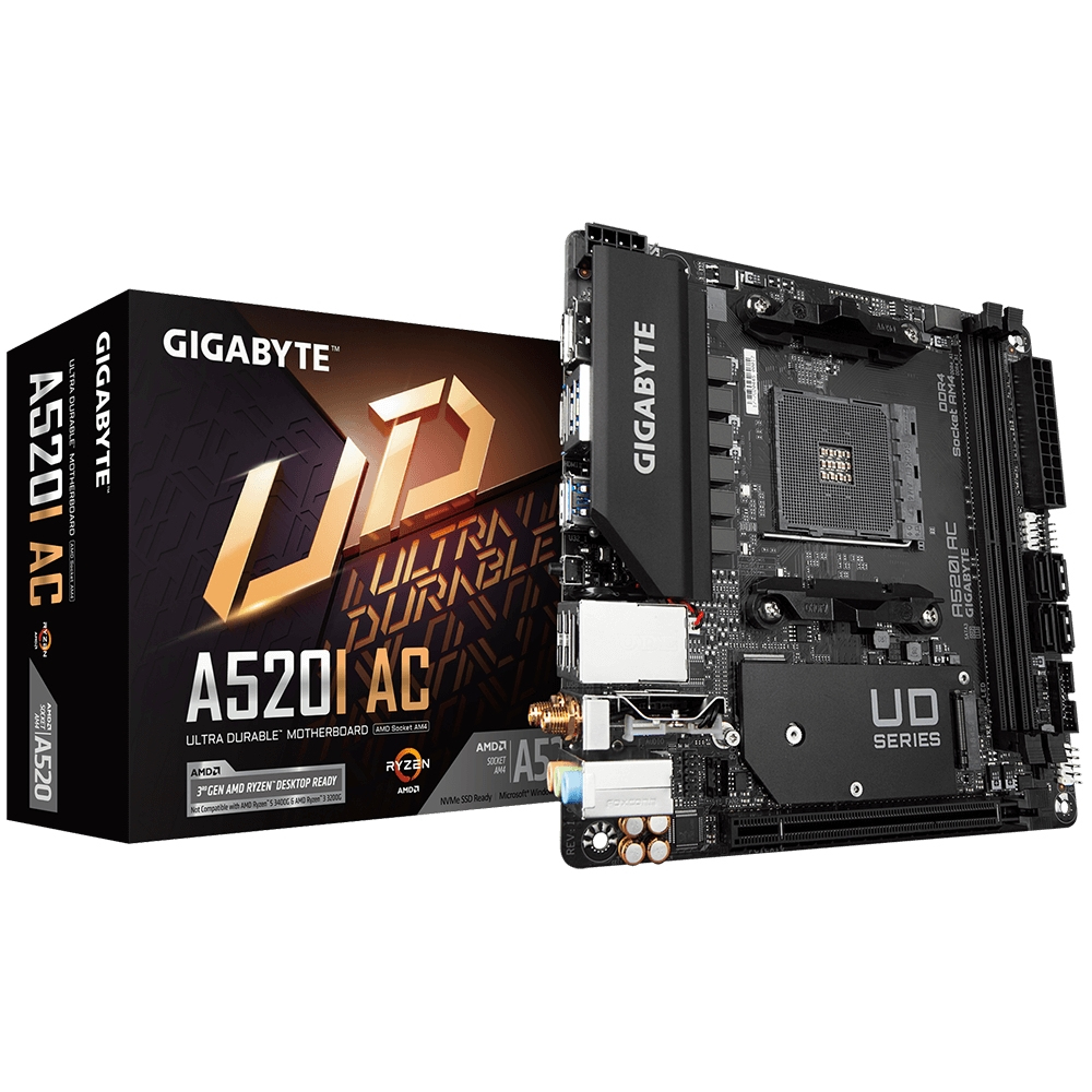 GIGABYTE A520I AC bundkort AMD A520 Stik AM4 mini ITX
