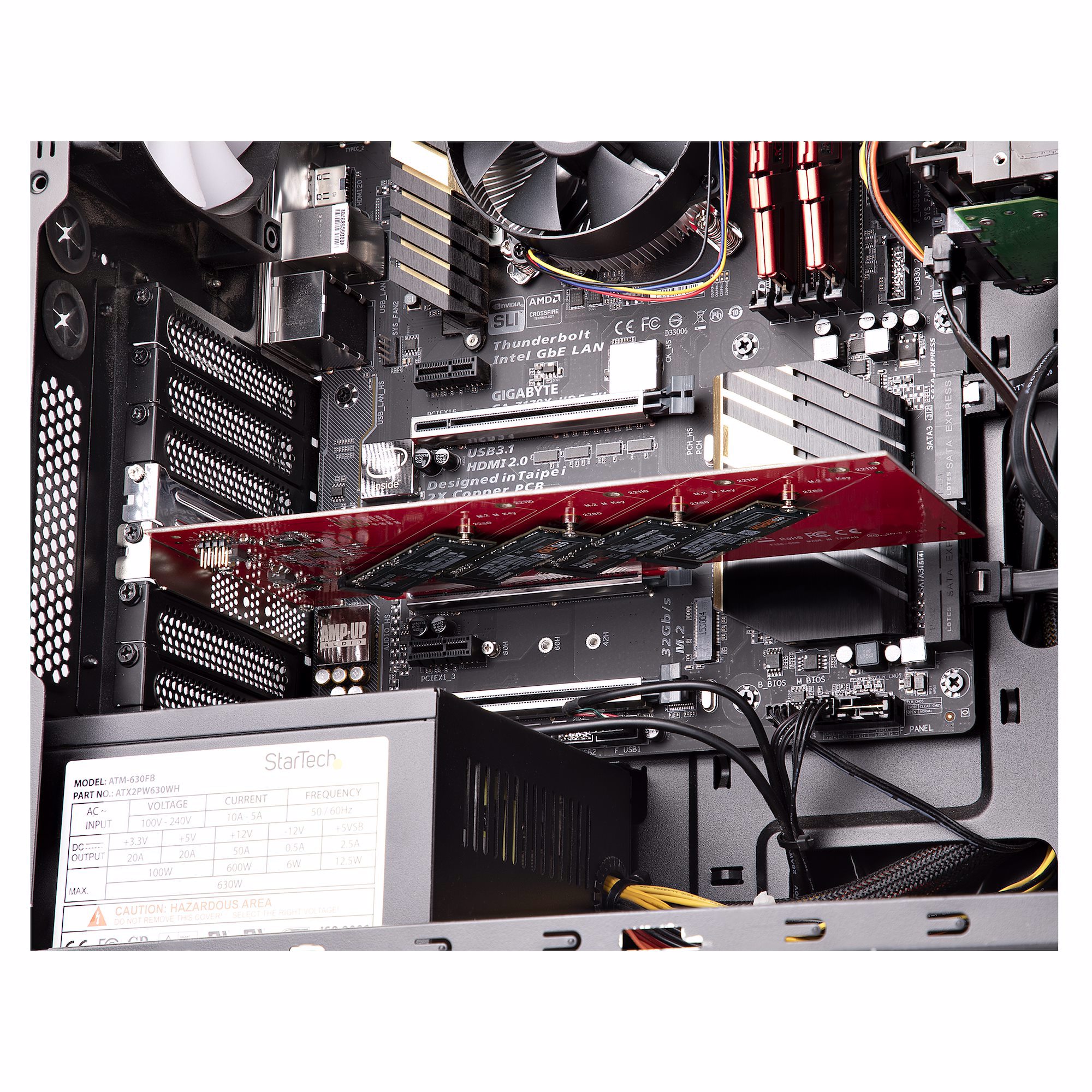 StarTech.com QUAD-M2-PCIE-CARD-B interface-kort/adapter Intern M.2