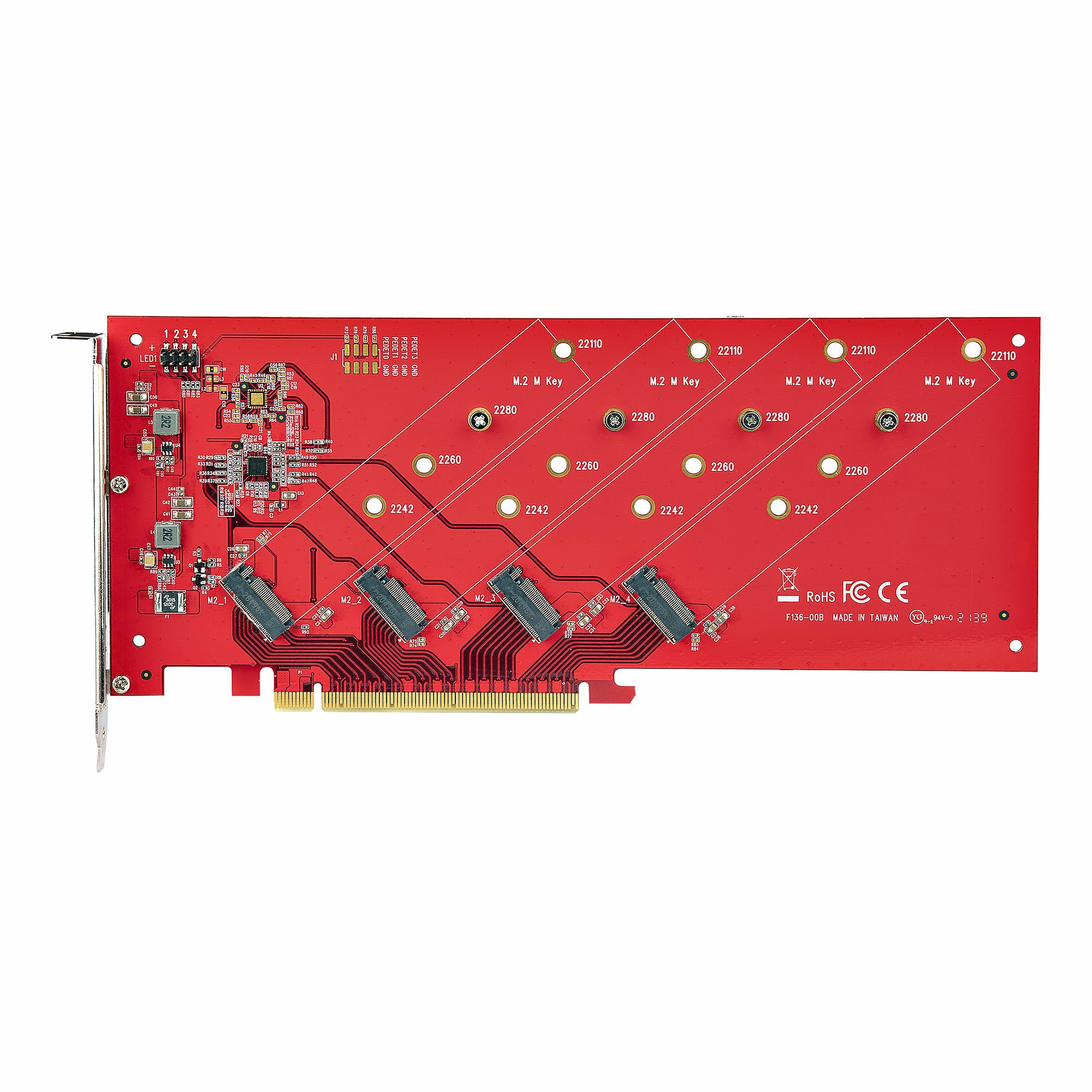 StarTech.com QUAD-M2-PCIE-CARD-B interface-kort/adapter Intern M.2