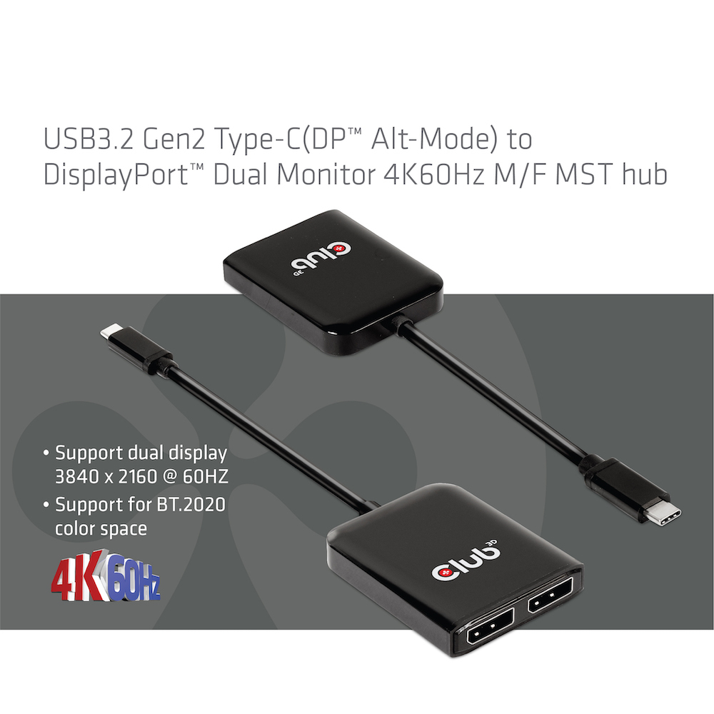 CLUB3D CSV-1555 videokabel adapter 1,5 m USB Type-C 2 x DisplayPort Sort