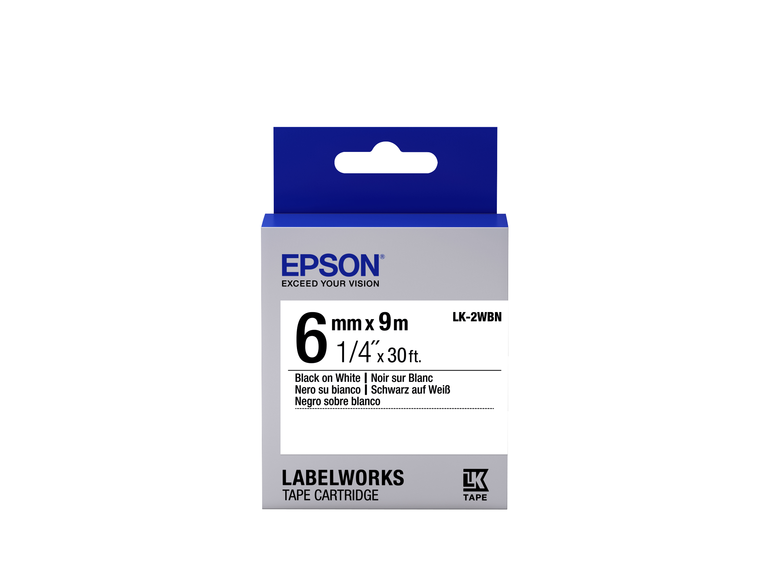 Epson LK-2WBN etiketbånd Sort på hvid