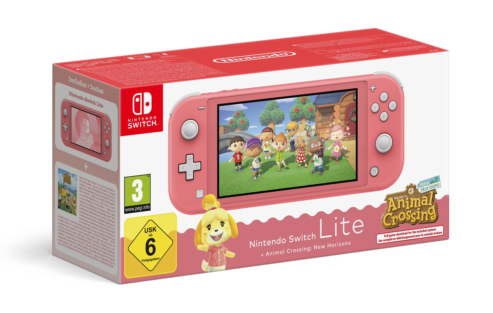 Nintendo Switch Lite Animal Crossing bærbar spilkonsol 14 cm (5.5") 32 GB Berøringsskærm Wi-Fi Koral