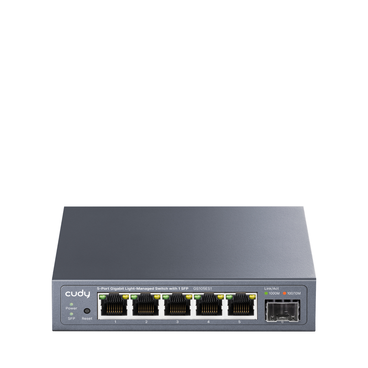 Cudy 5-Port Gigabit Easy-Managed Switch with 1 SFP, GS105ES1 1.0 Administreret L2 Gigabit Ethernet (10/100/1000) Sort