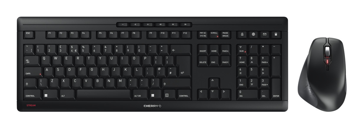 CHERRY JD-8550GB-2 tastatur Mus inkluderet Hjemme/kontor RF trådløst QWERTY Engelsk Sort