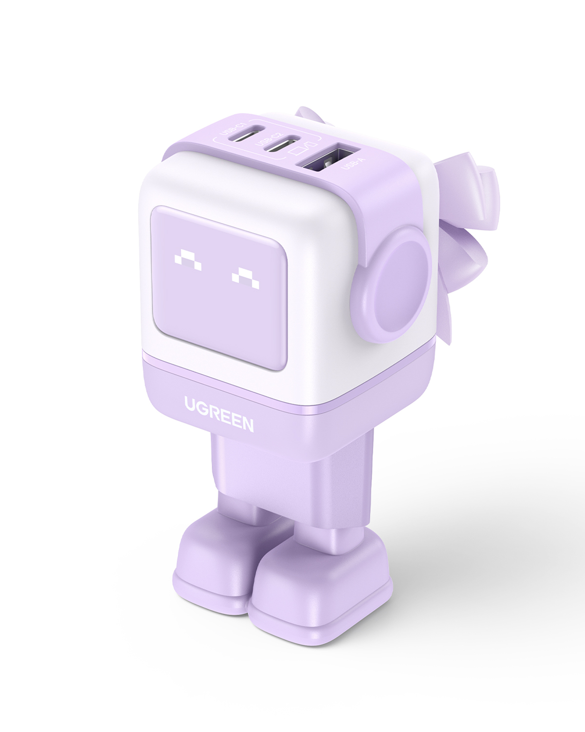 Ugreen Nexode RG 65W 3-Port GaN Mobil computer, Mobiltelefon, Mus, Laptop, Strømbank, Telefon Lyserød Vekselstrøm Hurtig opladning Indendørs