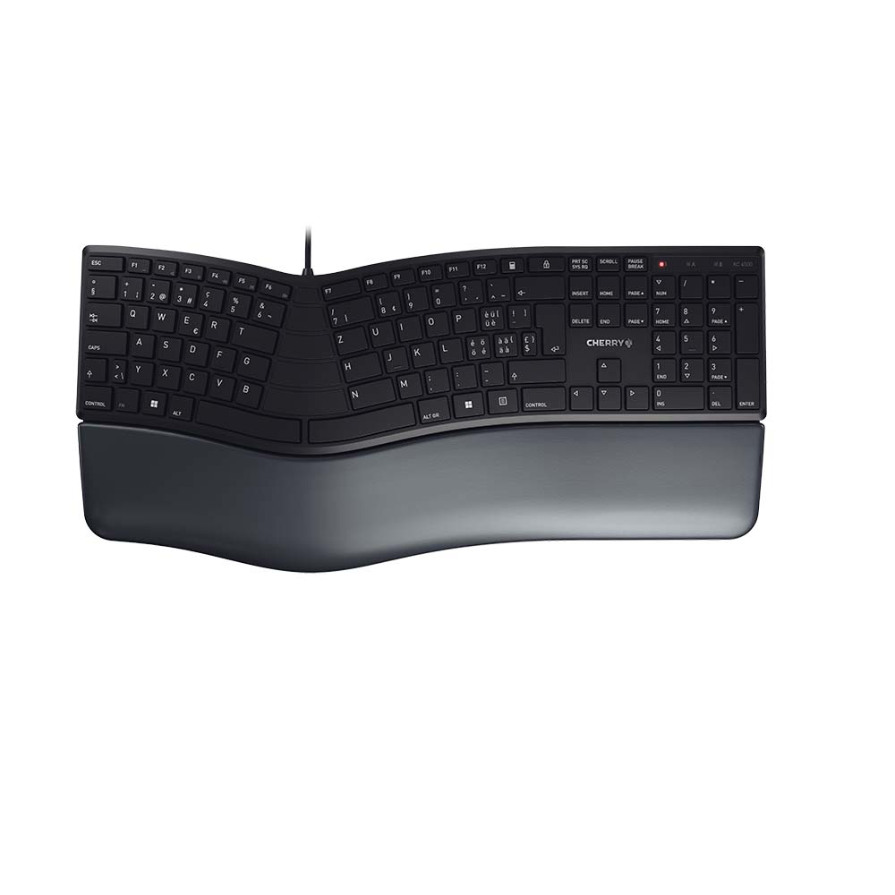 CHERRY KC 4500 ERGO tastatur Kontor USB QWERTZ Schweizisk Sort