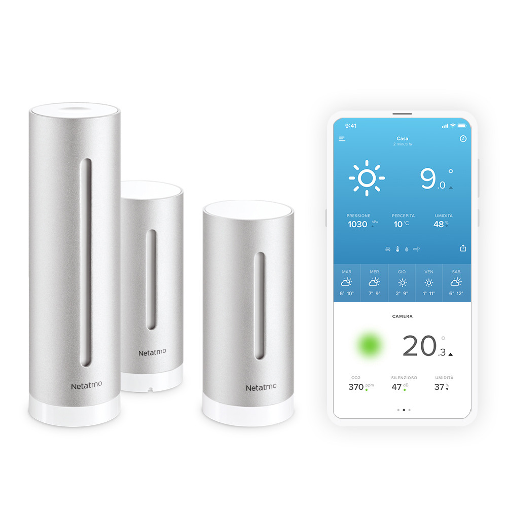 Netatmo NBU-NWS-NIM-EU digital vejrstation Sølv Vekselstrøm/batteri Wi-Fi