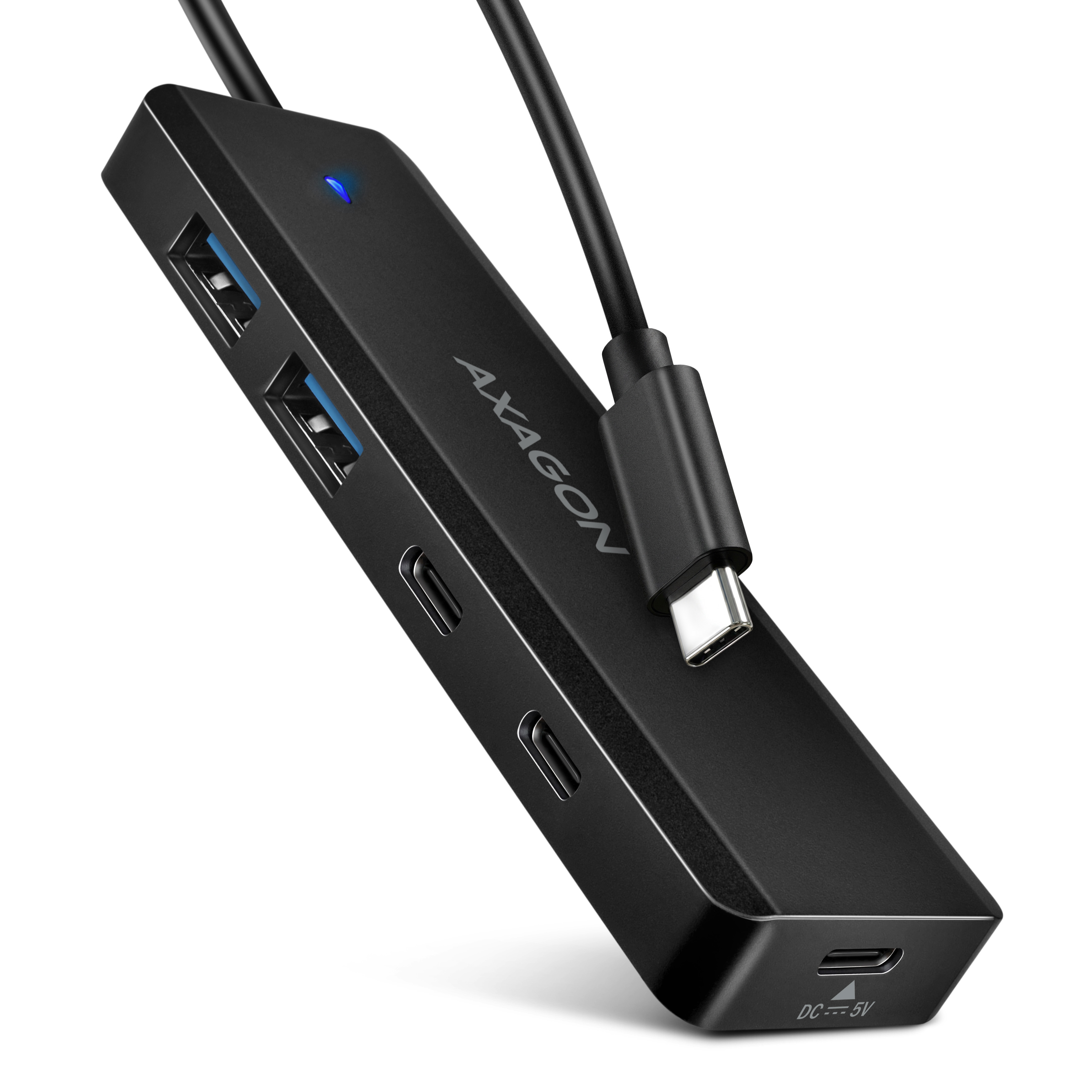 Axagon HUE-C2C interface hub USB 3.2 Gen 1 (3.1 Gen 1) Type-C 5000 Mbit/s Sort