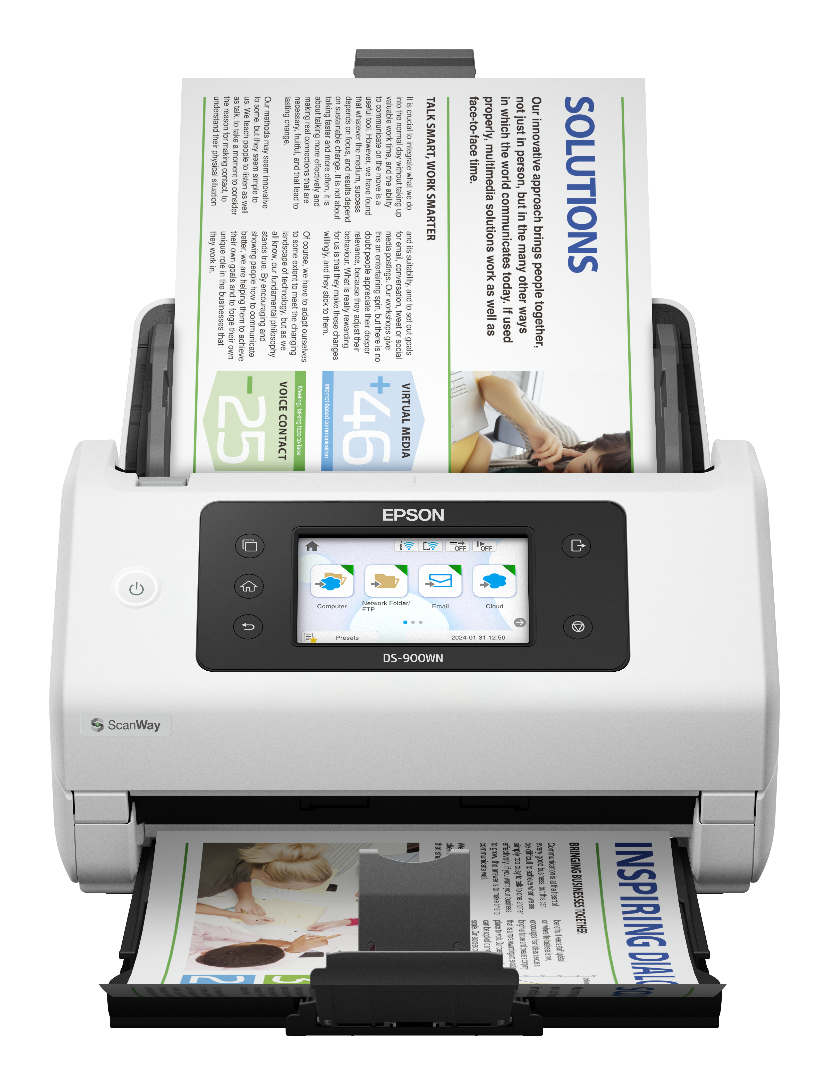 Epson WorkForce DS-900WN Skanner med papir-tilførsel 600 x 600 dpi A4 Hvid