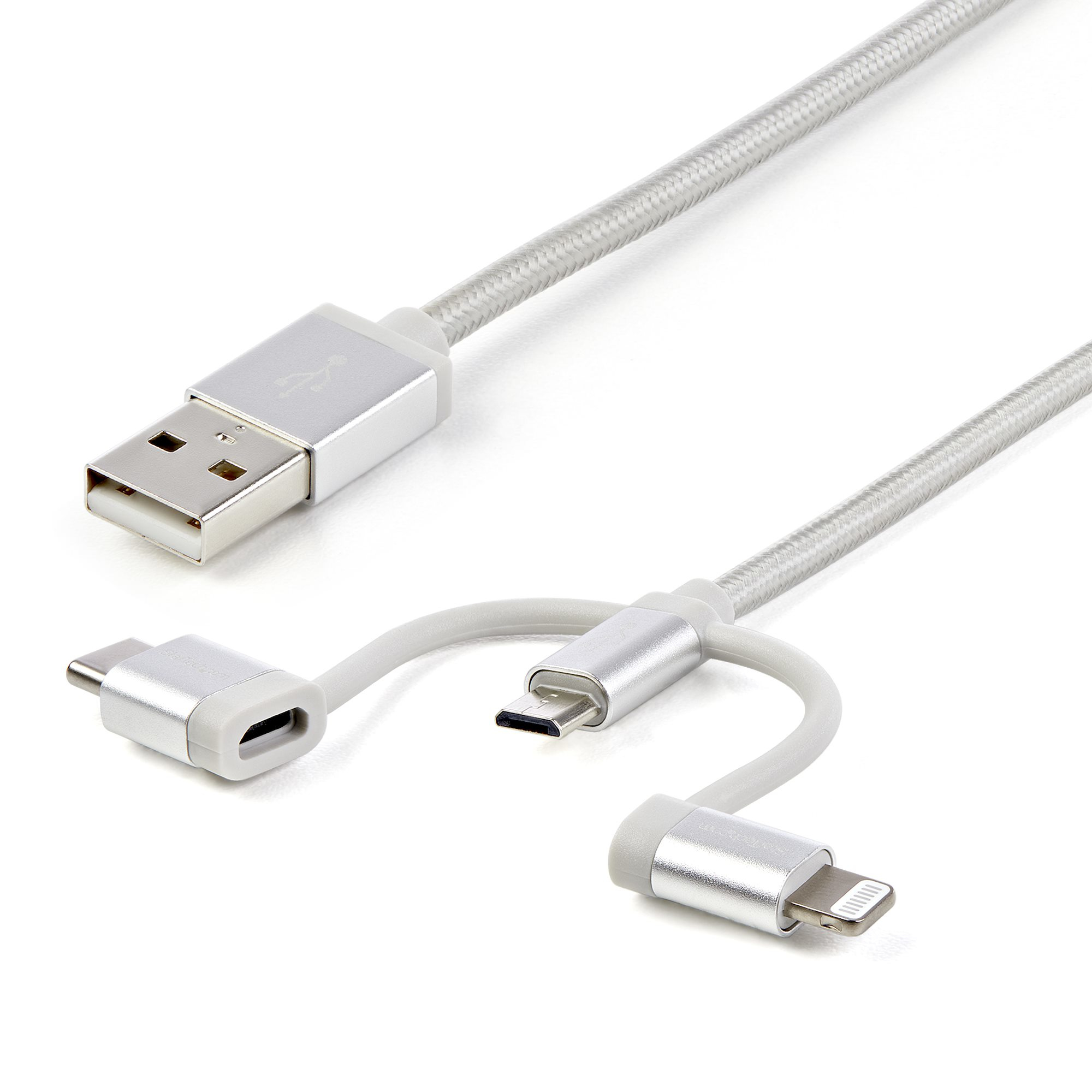 StarTech.com LTCUB1MGR USB-kabel USB 2.0 1 m USB A Micro-USB B Sølv