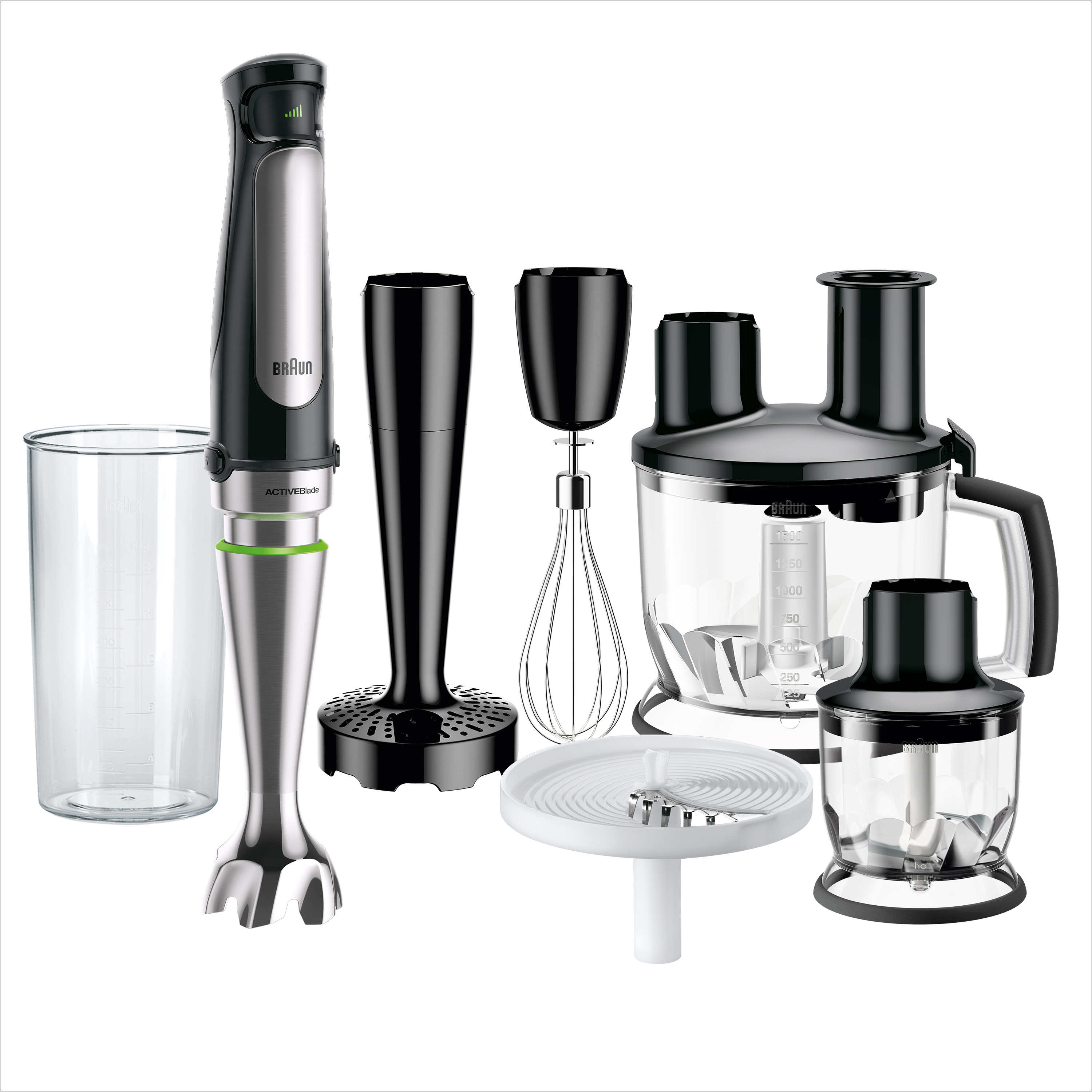 Braun MQ 7087X 1,2 L Nedsænkning blender 1000 W Sort, Rustfrit stål