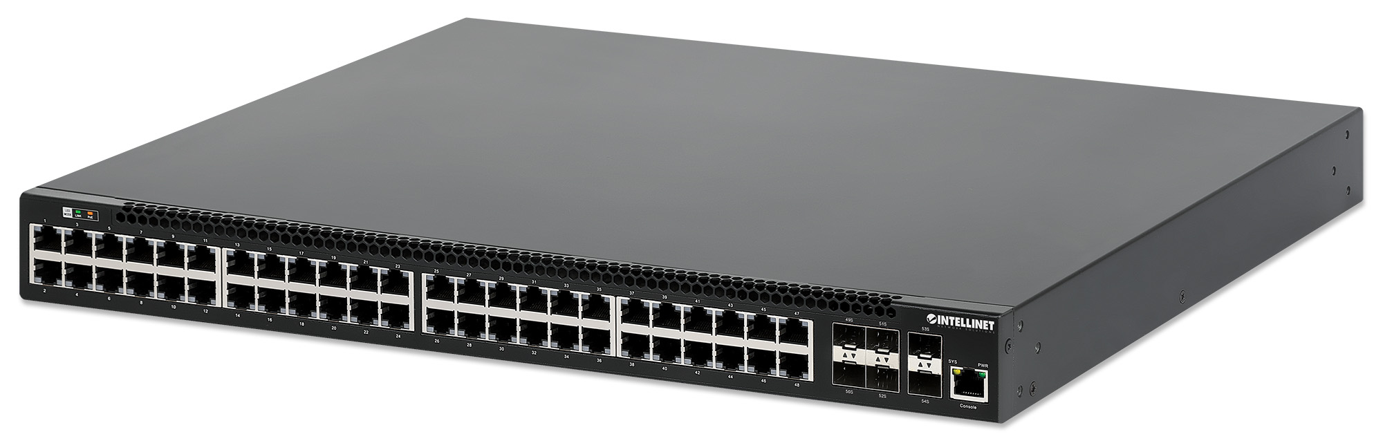 Intellinet 562041 netværksswitch Administreret L3 Gigabit Ethernet (10/100/1000) Strøm over Ethernet (PoE) Sort