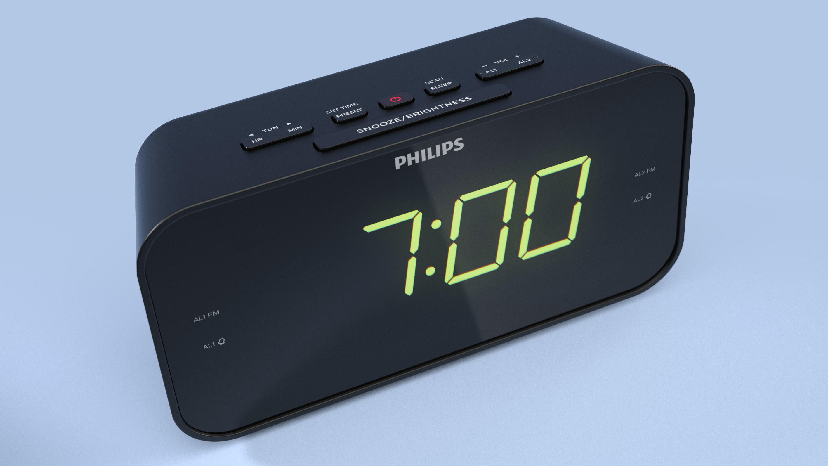 Philips TAR3306/12 vækkeur Digital alarmur Sort
