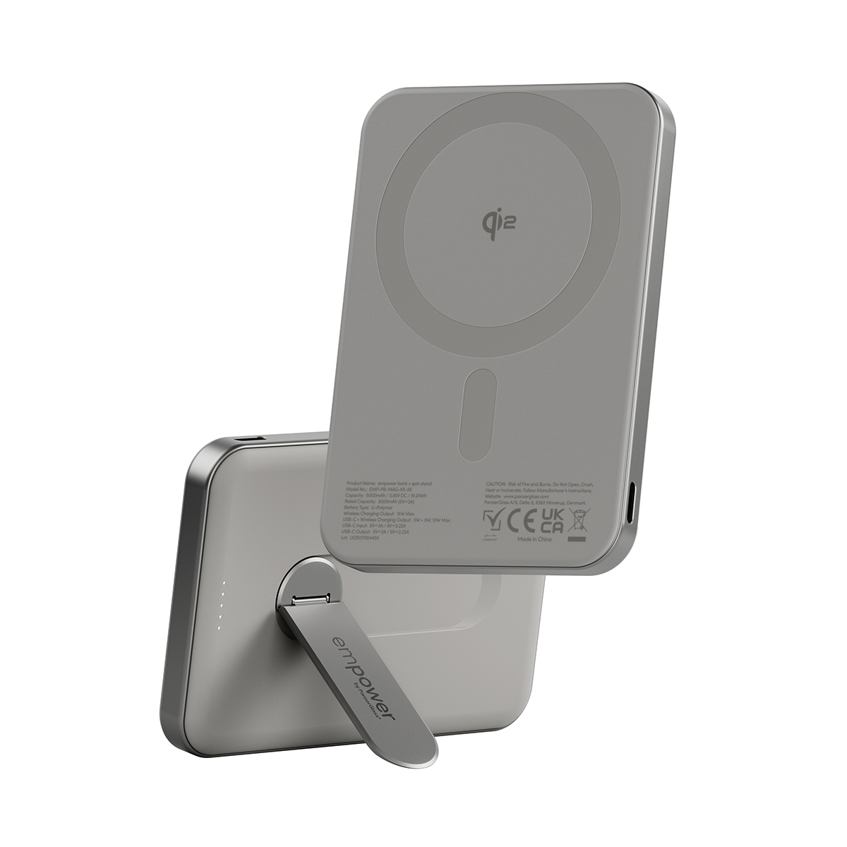 PanzerGlass empower™ by ® empower™ Bank m. Spin Stand | 5000mAh | Titanium