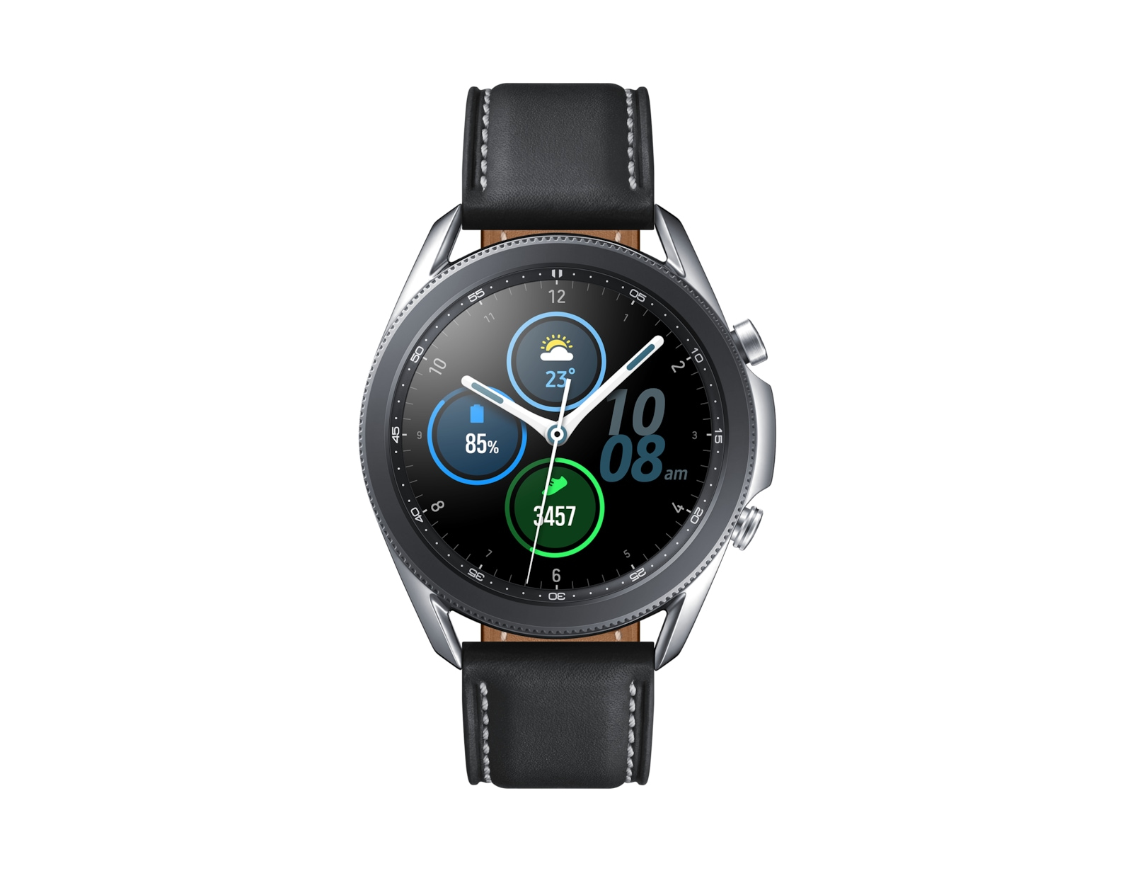 Samsung Galaxy Watch3 3,56 cm (1.4") OLED 45 mm Digital 360 x 360 pixel Berøringsskærm Sølv Wi-Fi GPS (satellit)