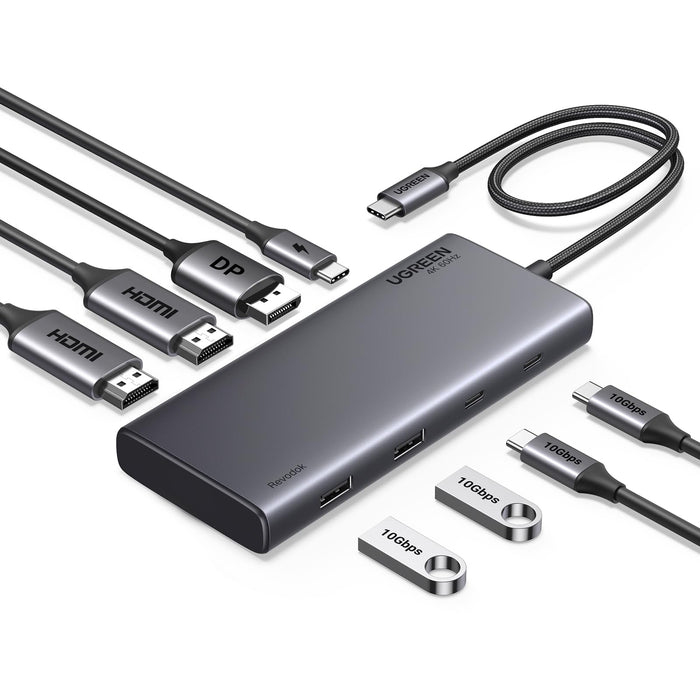 Ugreen 35625 interface hub USB Type-C 10000 Mbit/s Grå