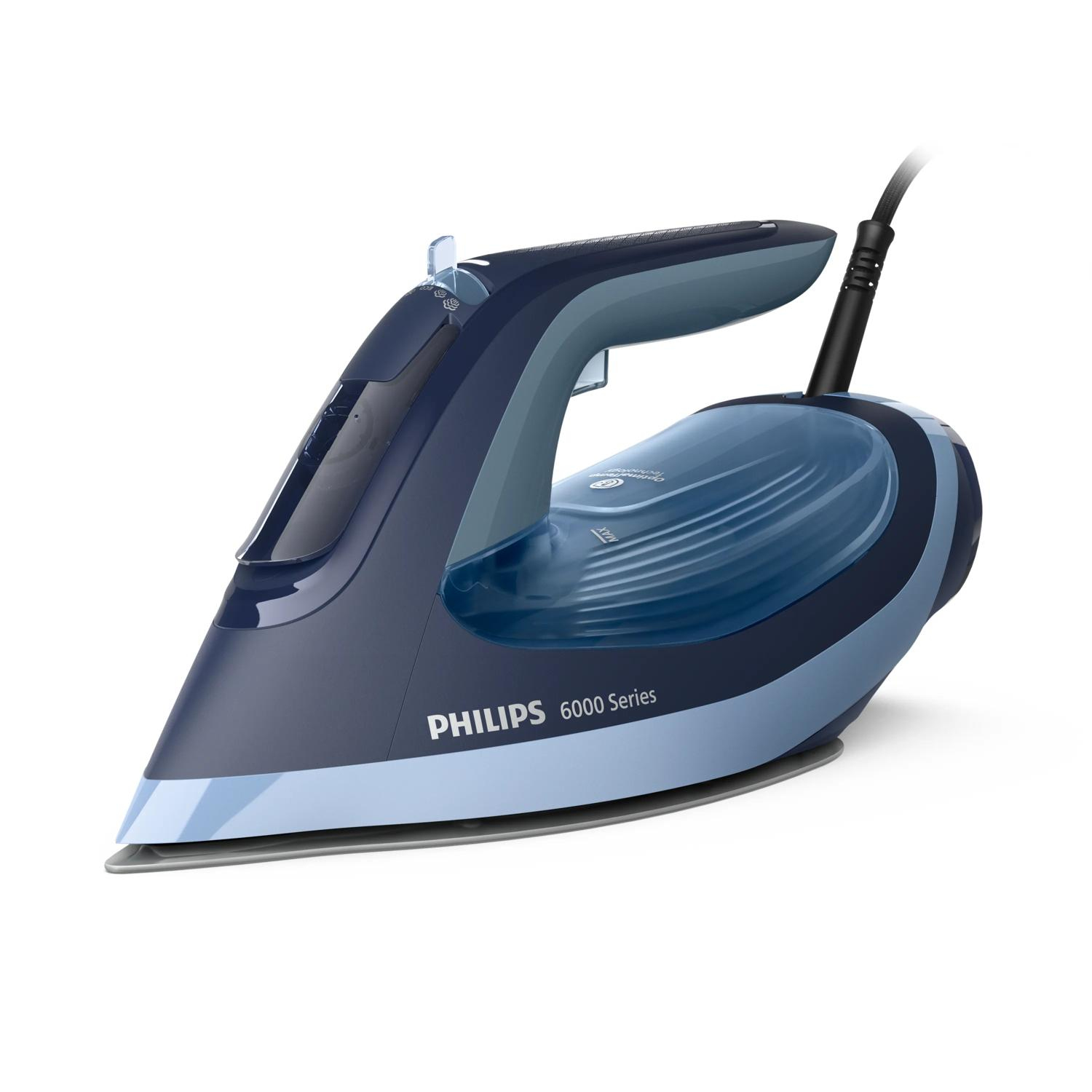 Philips 6000 series DST6120/20 strygejern Dampstrygejern SteamGlide Plus strygesål 2600 W Blå