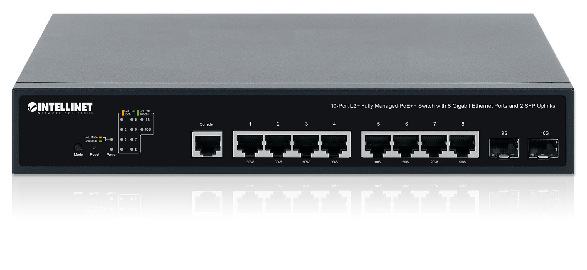 Intellinet 562003 netværksswitch Administreret L2+/L3 Gigabit Ethernet (10/100/1000) Strøm over Ethernet (PoE) 1U Sort