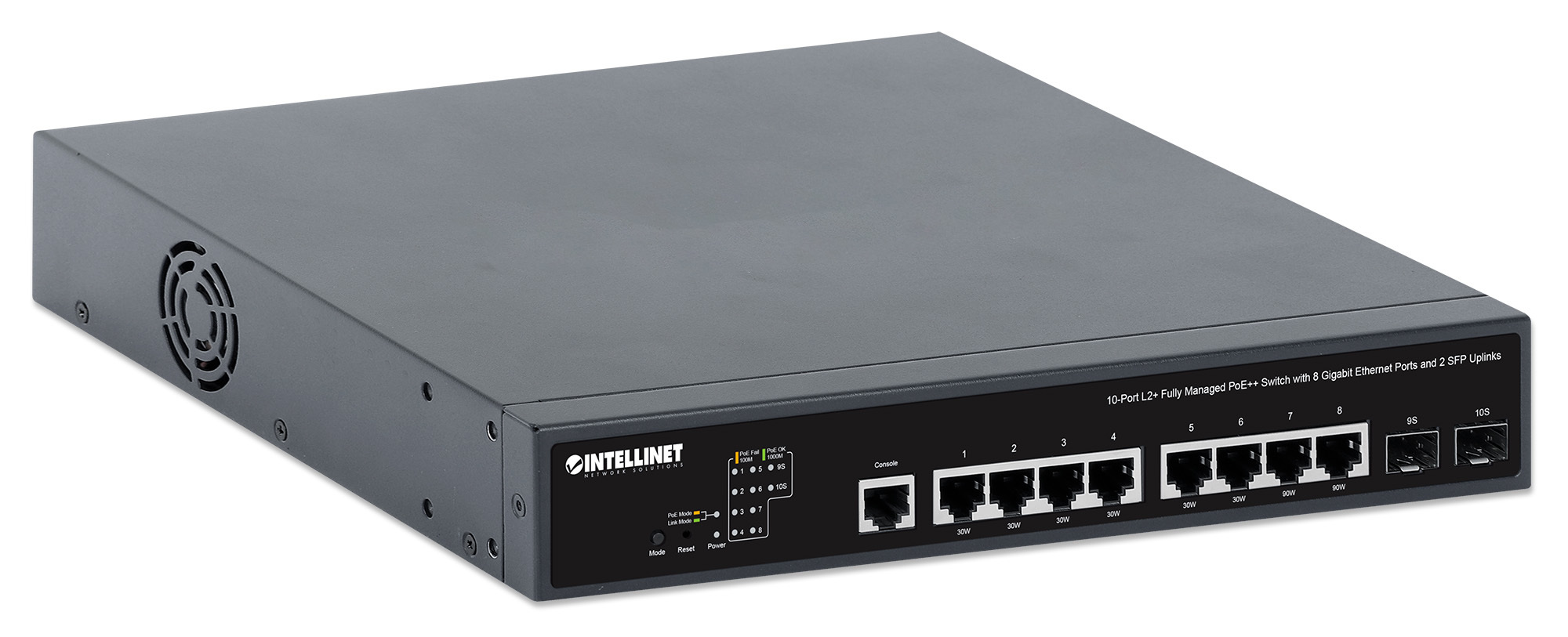 Intellinet 562003 netværksswitch Administreret L2+/L3 Gigabit Ethernet (10/100/1000) Strøm over Ethernet (PoE) 1U Sort