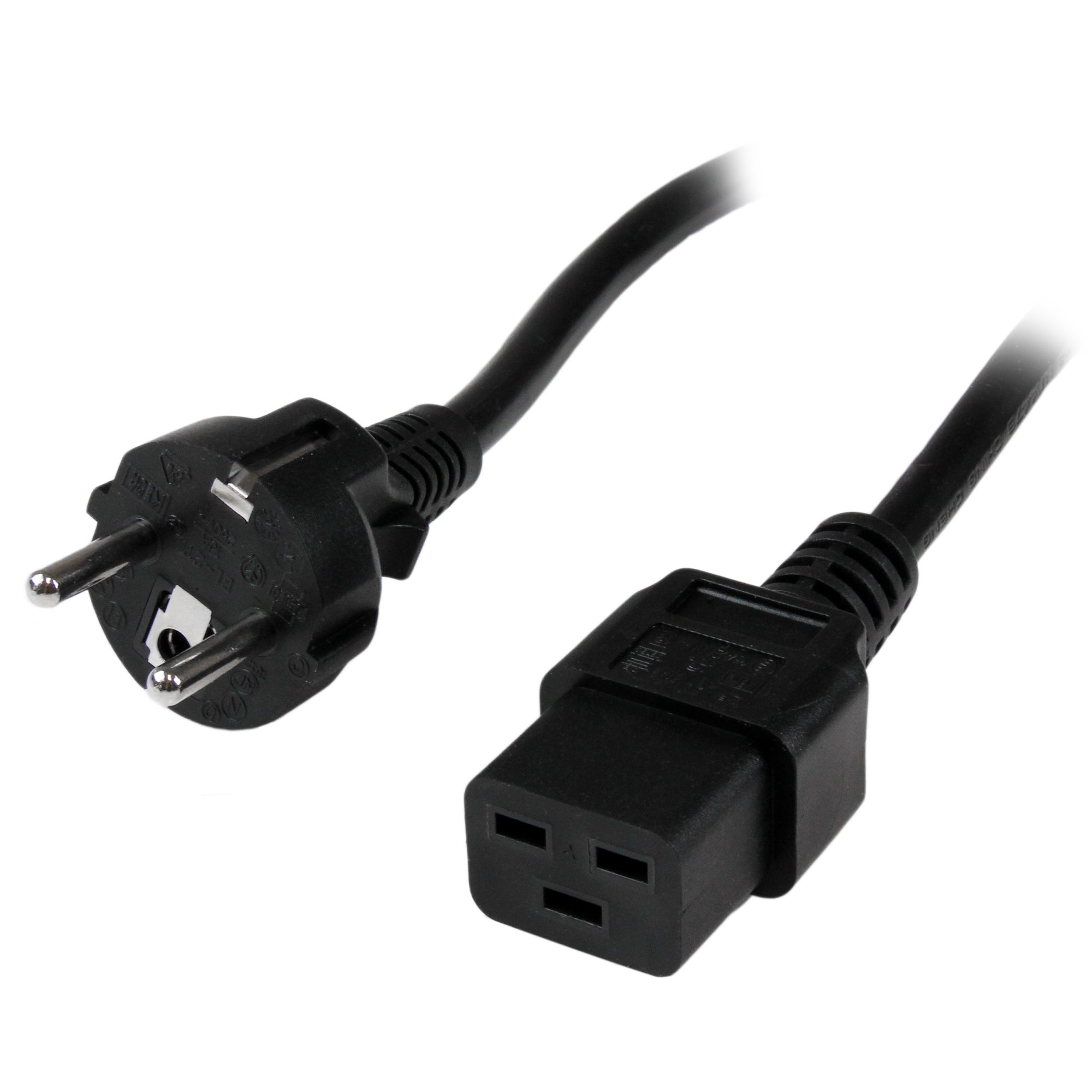 StarTech.com PXTEUC192M el-ledning Sort 2 m CEE7/7 C19 forbinder