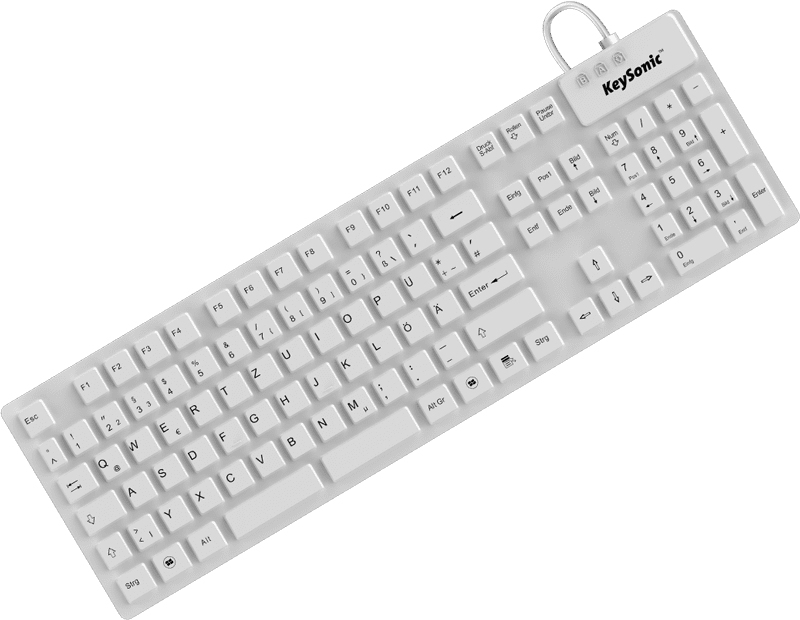 KeySonic KSK-8030 IN (DE) white tastatur Industriel USB QWERTZ Tysk Hvid