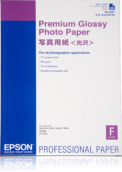 Epson Premium Glossy Photo Paper A2 Glans