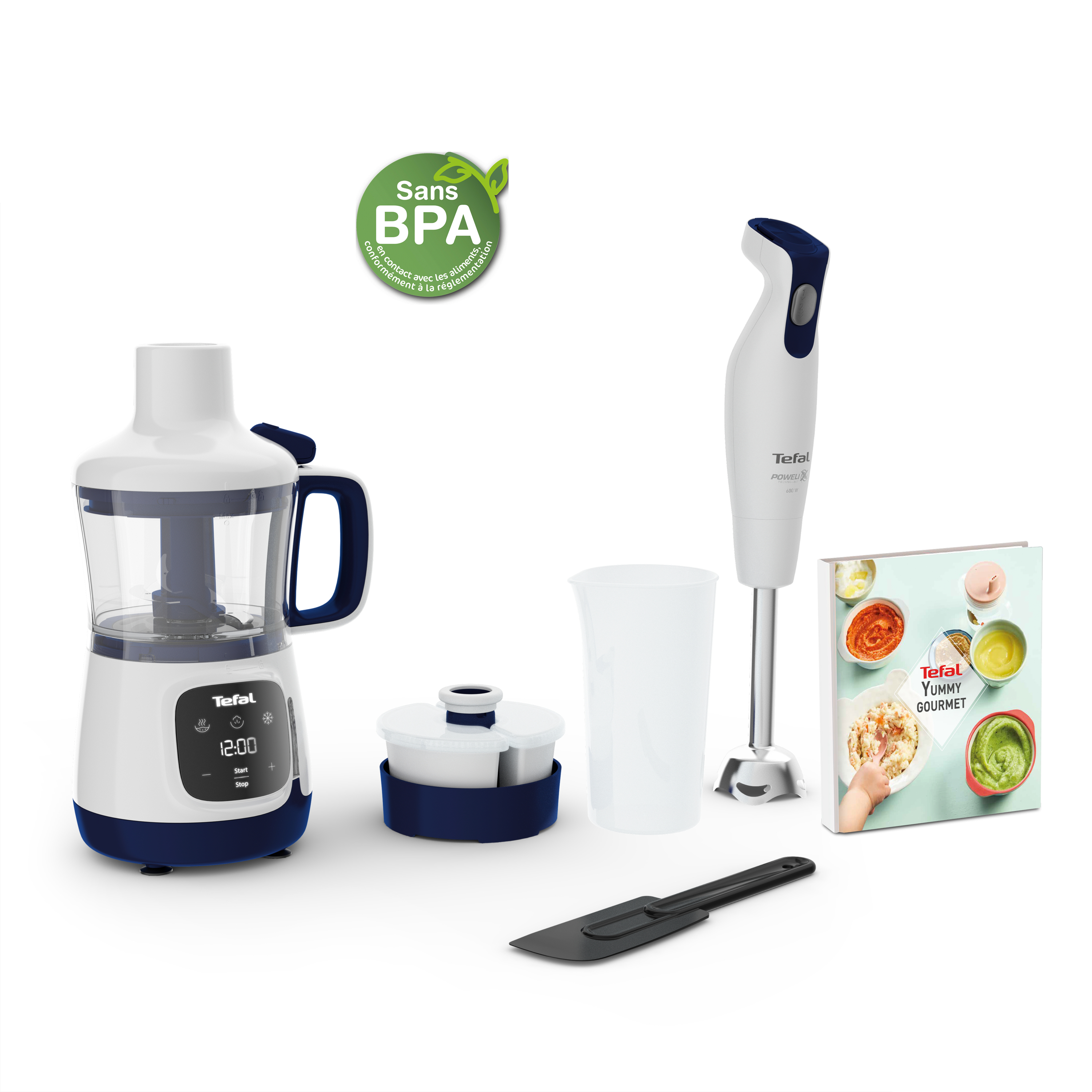Tefal Yummy Gourmet HB55W4 0,8 L Blender til madlavning 600 W Hvid