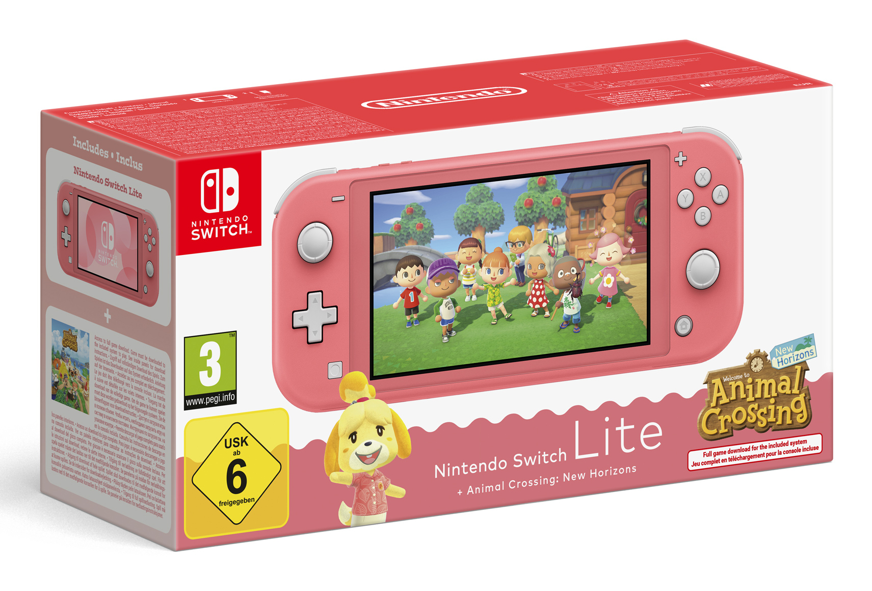 Nintendo Switch Lite Animal Crossing bærbar spilkonsol 14 cm (5.5") 32 GB Berøringsskærm Wi-Fi Koral