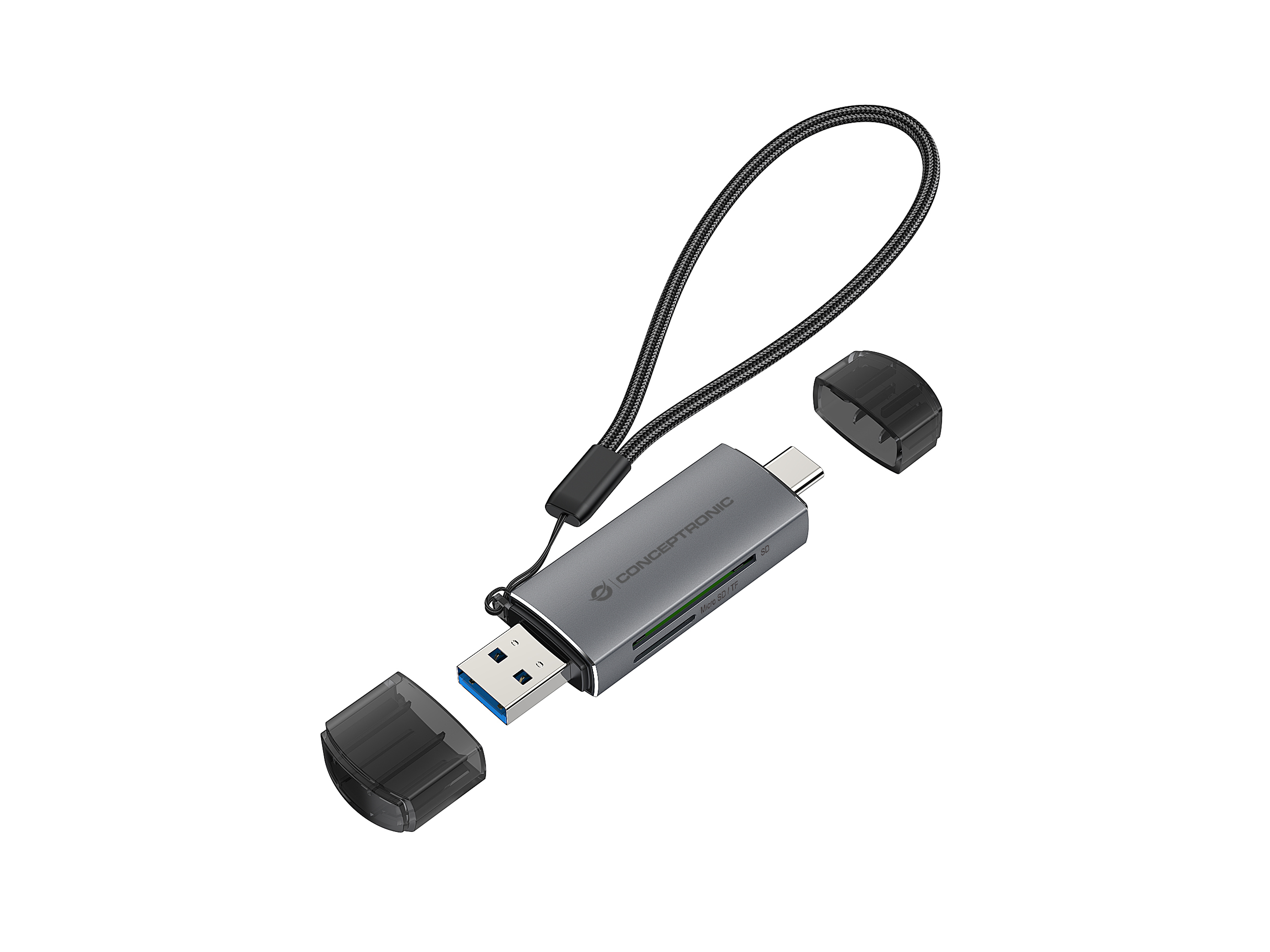 Conceptronic BIAN05G kortlæser USB 3.2 Gen 1 (3.1 Gen 1) Type-A/Type-C Grå
