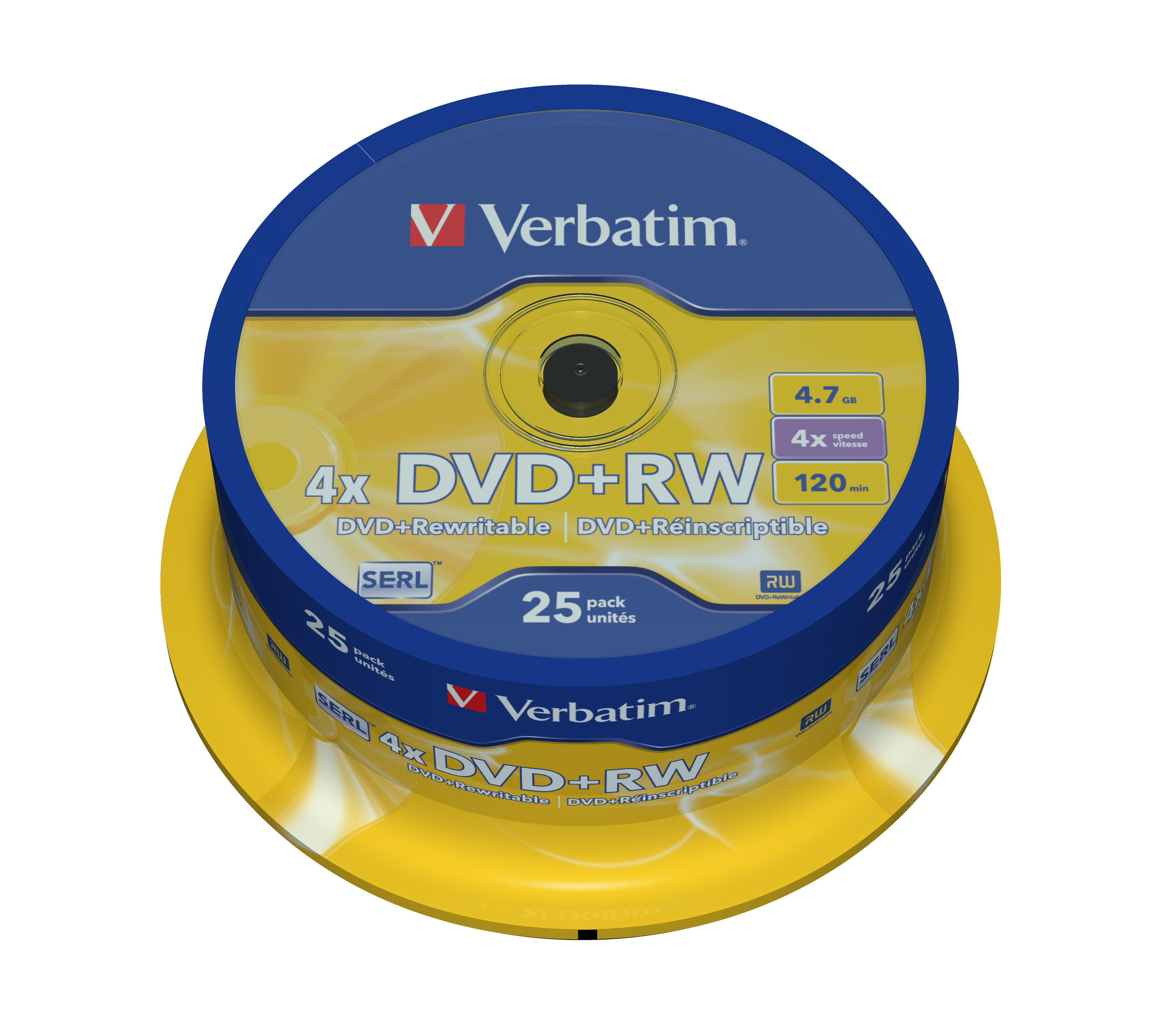 Verbatim DVD+RW Matt Silver 4,7 GB 25 stk