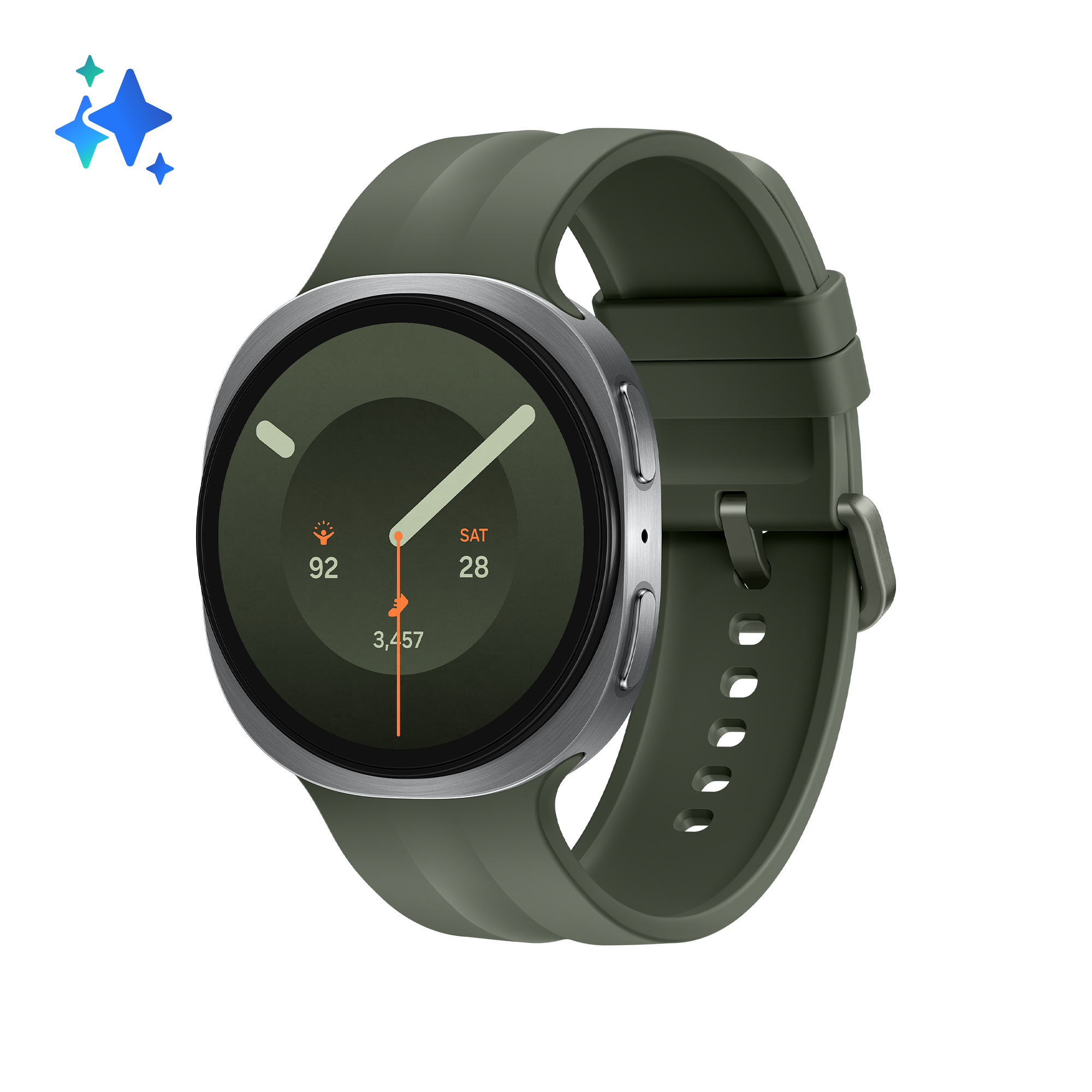 Samsung Galaxy Watch9 3,81 cm (1.5") AMOLED 44 mm Digital 480 x 480 pixel Berøringsskærm Sølv Wi-Fi GPS (satellit)