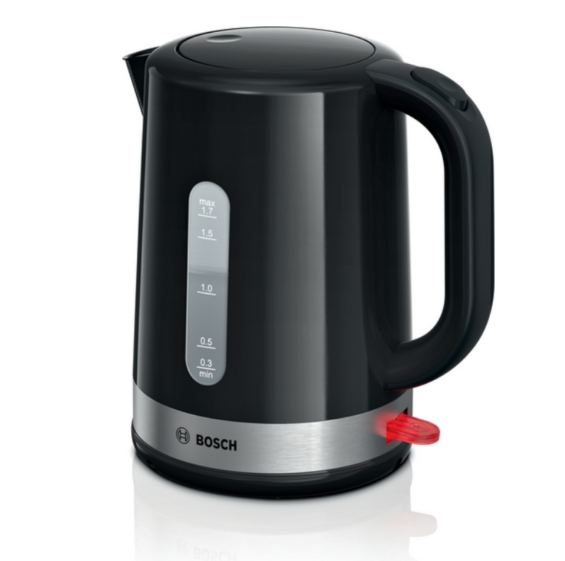 Bosch TWK6A513 elkedel 1,7 L 2200 W Sort, Rustfrit stål