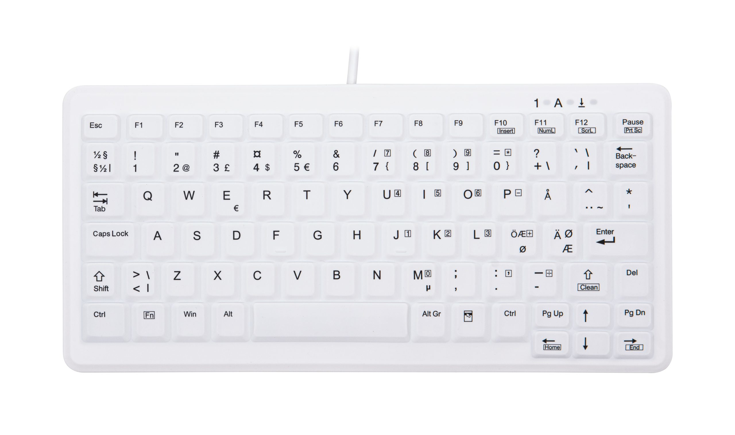 CHERRY AK-C4110 tastatur Medicinsk USB QWERTY Norsk Hvid