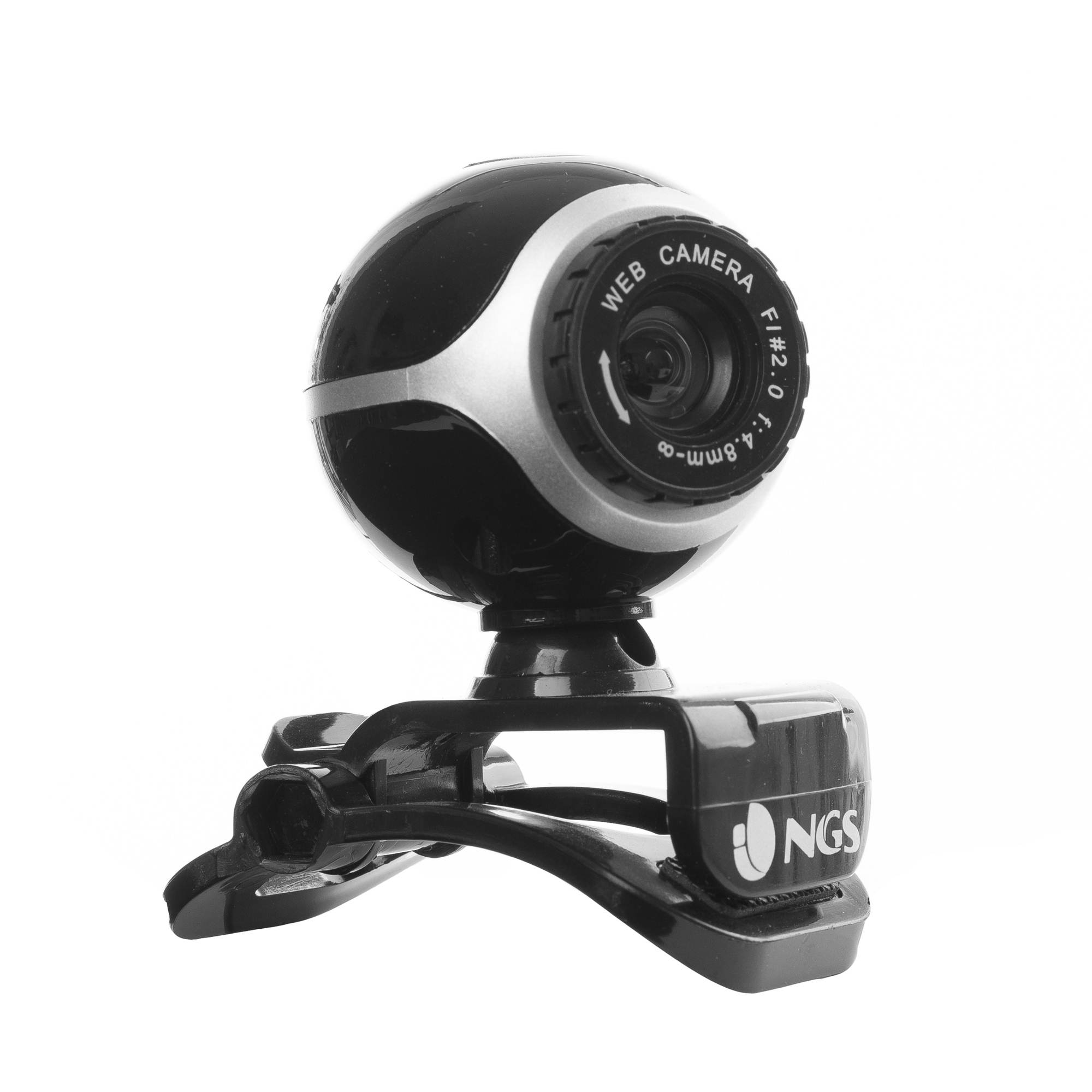 NGS Xpresscam300 webcam 8 MP 1920 x 1080 pixel USB 2.0 Sort, Sølv