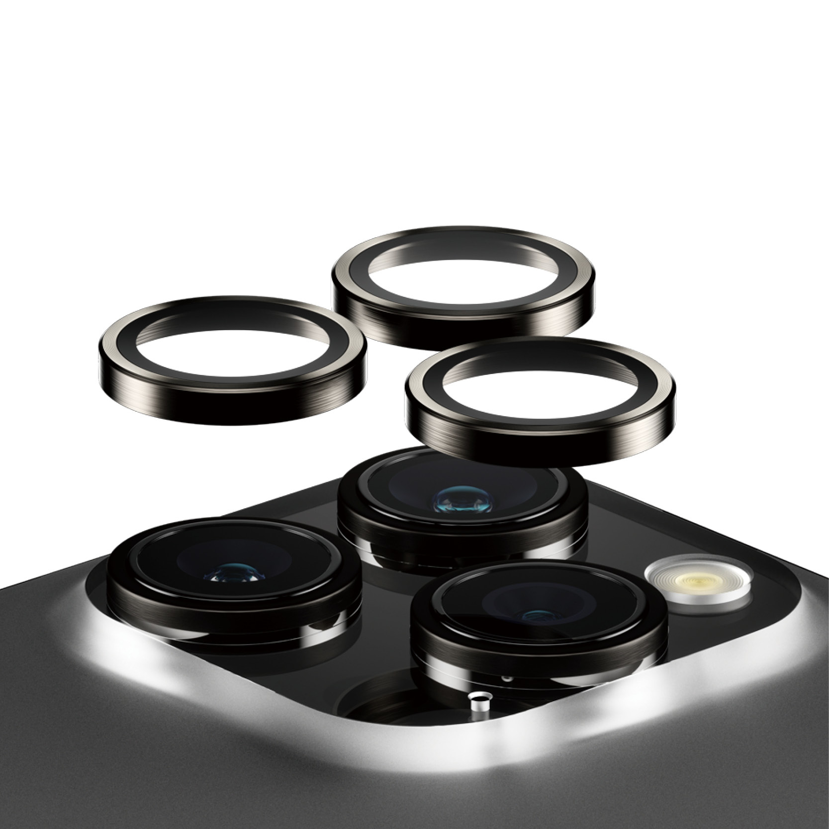PanzerGlass ® Hoops® Metal Kameralinsebeskytter Sort iPhone 15 Pro | 15 Pro Max