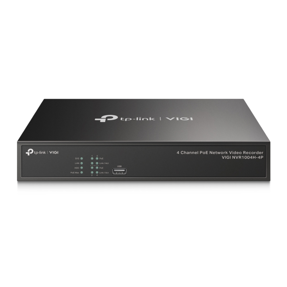 TP-Link VIGI NVR1004H-4P Netværk videooptager (NVR) Sort