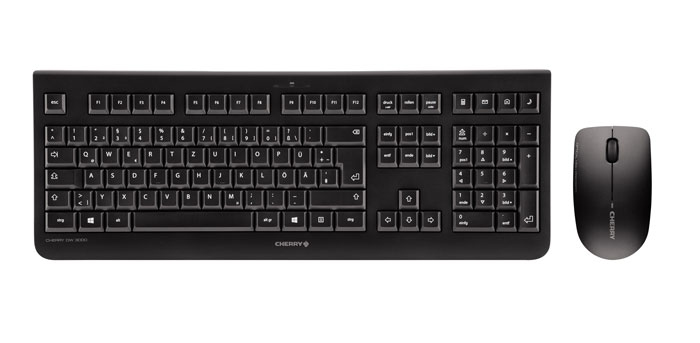 CHERRY DW 3000 tastatur Mus inkluderet Universel RF trådløst AZERTY Fransk Sort