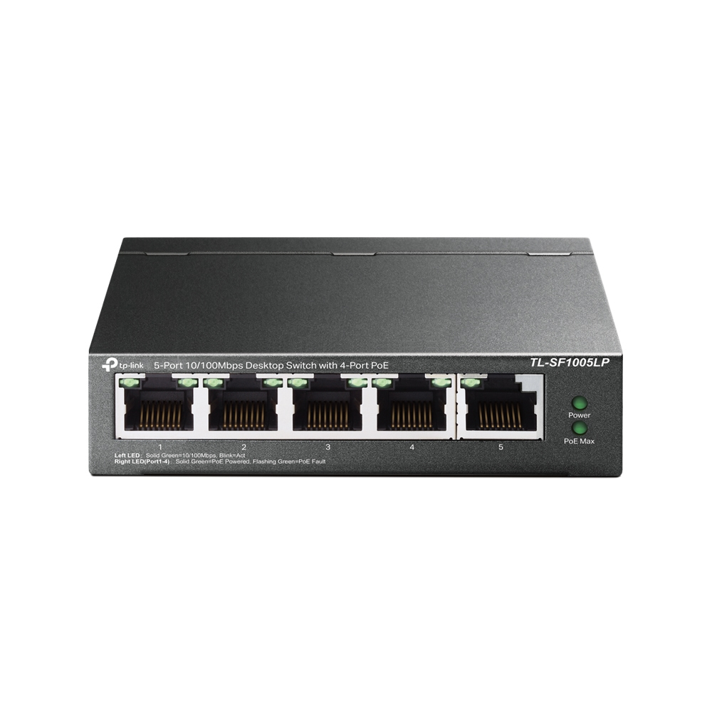 TP-Link TL-SF1005LP netværksswitch Ikke administreret Fast Ethernet (10/100) Strøm over Ethernet (PoE) Sort