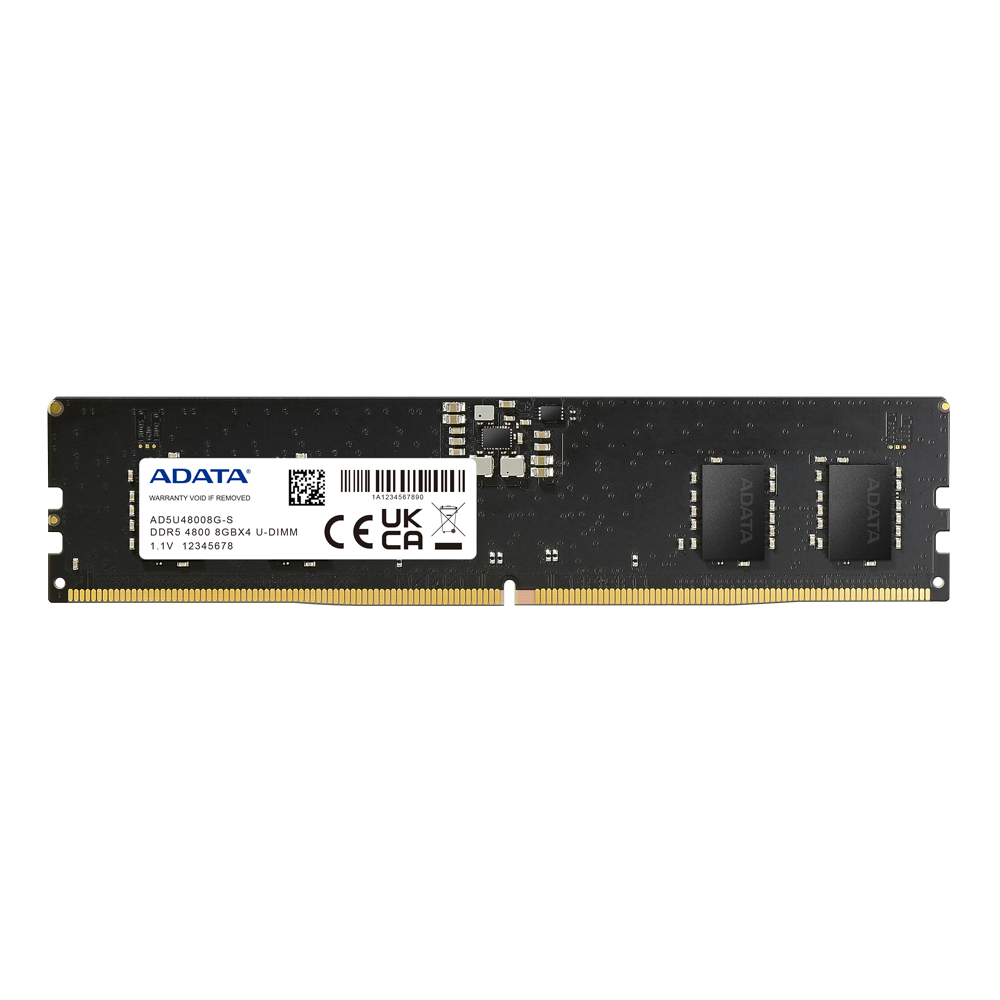 ADATA AD5U48008G-S hukommelsesmodul 8 GB 1 x 8 GB DDR5 288-pin DIMM Fejlkorrigerende kode